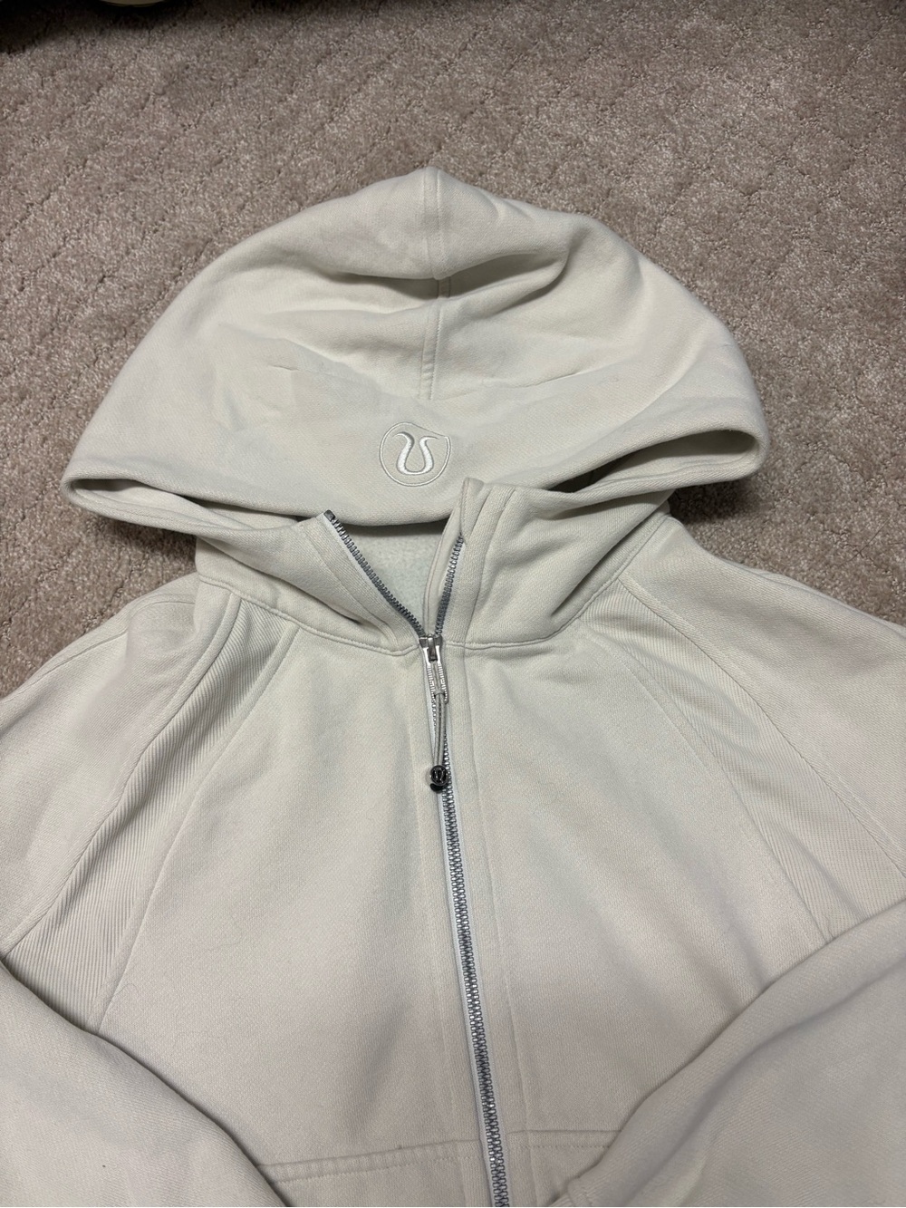 Lululemon Scuba Zip-Up Hooded Sweatshirt- XL/XXL- Bone - Picture 2 of 3